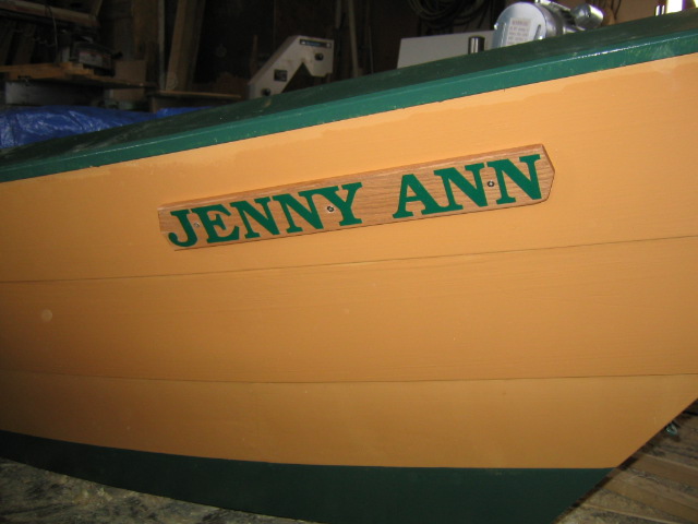 Jenny Ann - completed Grand Banks dory on the water