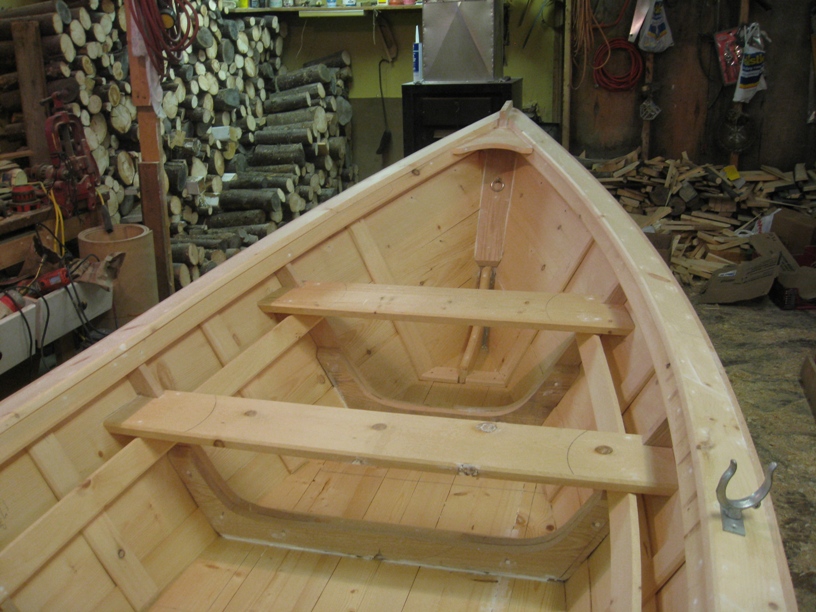 Close-up of dory hull joints