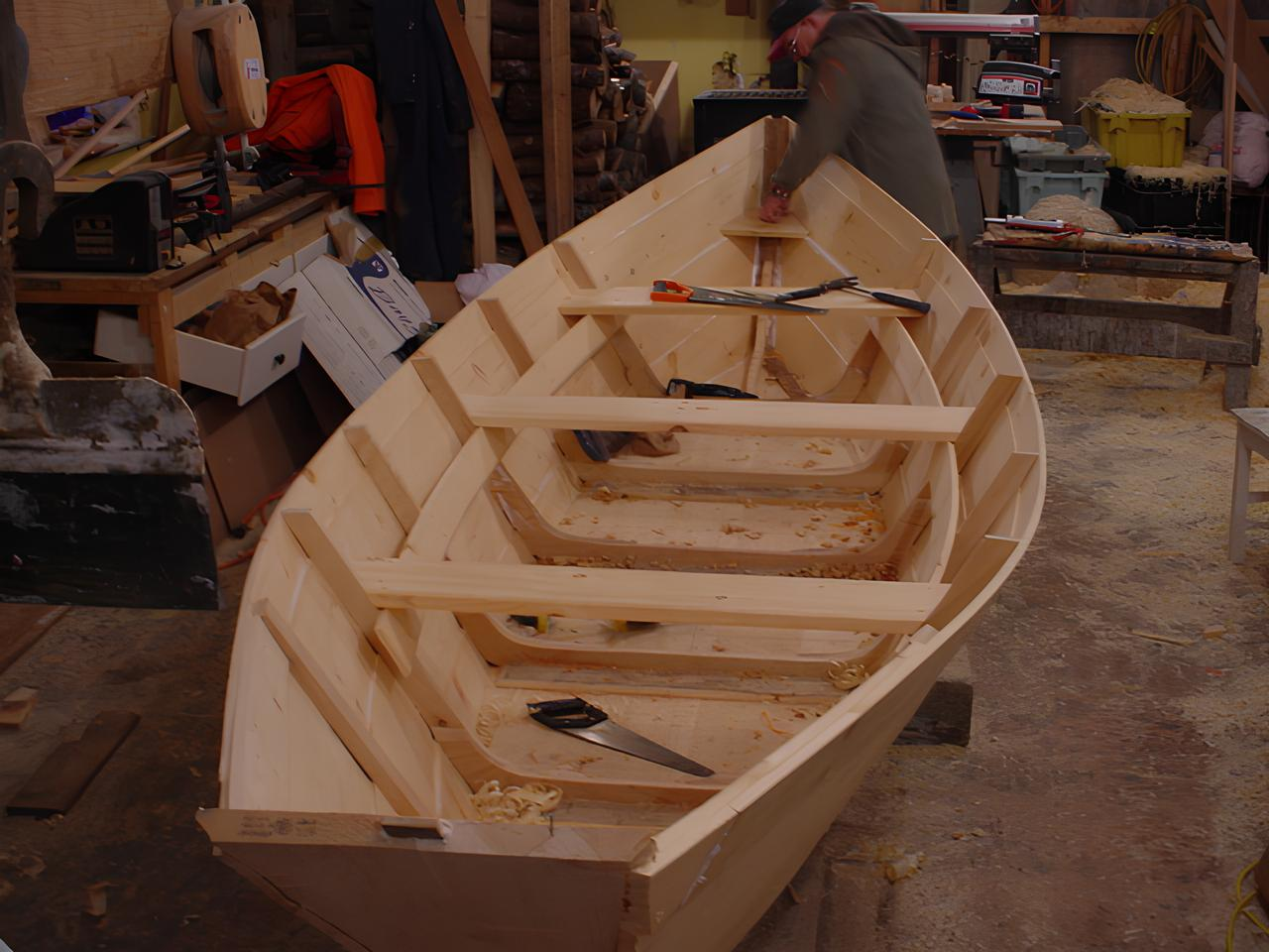 Grand Banks dory under construction - frame stage